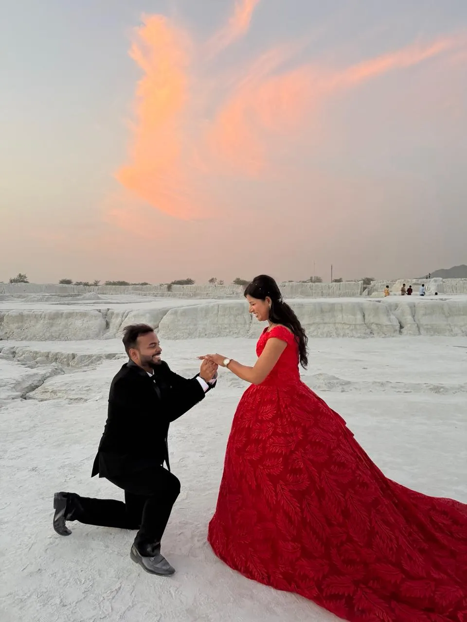 The proposal a moment later, hand taken